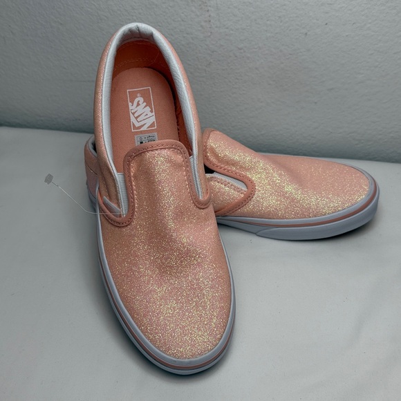 Vans Kids Sparkly Peach Slip-On Sneakers New without box - Picture 9 of 9
